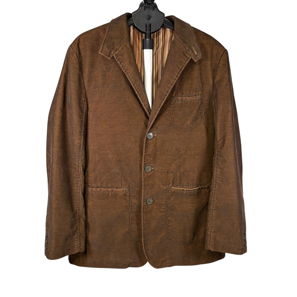 Black Rivet Mens Brown Corduroy‎ 3-Button Blazer Action Back Jacket 5013